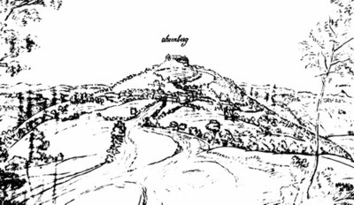 Um 1730 zeichnete der französische Landschaftsmaler Renier Roidkin diese Ansicht vom "Ahrenberg".